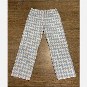 Emma Mulholland On Holiday Check White And Blue Kokomo Pant Womens L